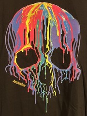 Sols Bartex Melting Skull Amsterdam Neon Glow Black T Shirt Size Large