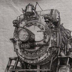 Steam Train Ash Grey T-shirt — Crescent Limited Ps-4 Locomotive #1396