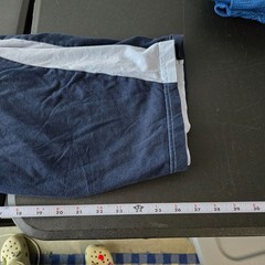 Denim & Flower Mens Blue Striped Short Sleeve Shirt Size Medium Preppy Nautical