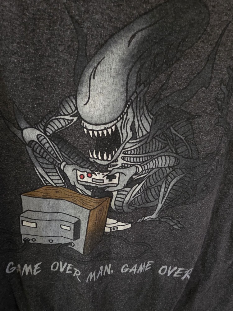 Alien Game Over Man Shirt Mens Large Ripple Junction Xenomorph Video Game Tee