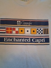 Vintage 90s Single Stitch White Commodore Cruise Line Enchanted Capri T Shirt XL