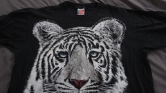 Vintage White Tiger Big Logo Overprint T-shirt 90s Adult XL Trinity