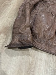 Black Rivet Men’s Genuine Leather Jacket Brown Zip Front Size M