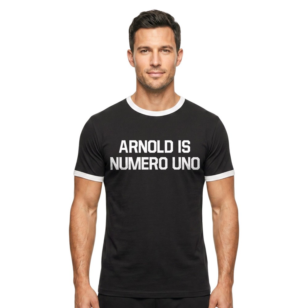 Arnold Is Numero Uno T-shirt | Gym Body Building Exercise Fitness Retro Tee