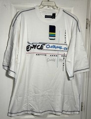 men 3x T shirt short sleeve urban Multi Stitch with applique and prints NWT