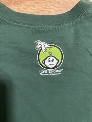Life Is Crap Large Mens Green Graphic Logo Short Sleeve Tshirt Hunting Deer