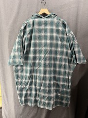 726 Wrangler Western Men’s Green White Flannel Button Shirt Big&Tall Sz 5XLT