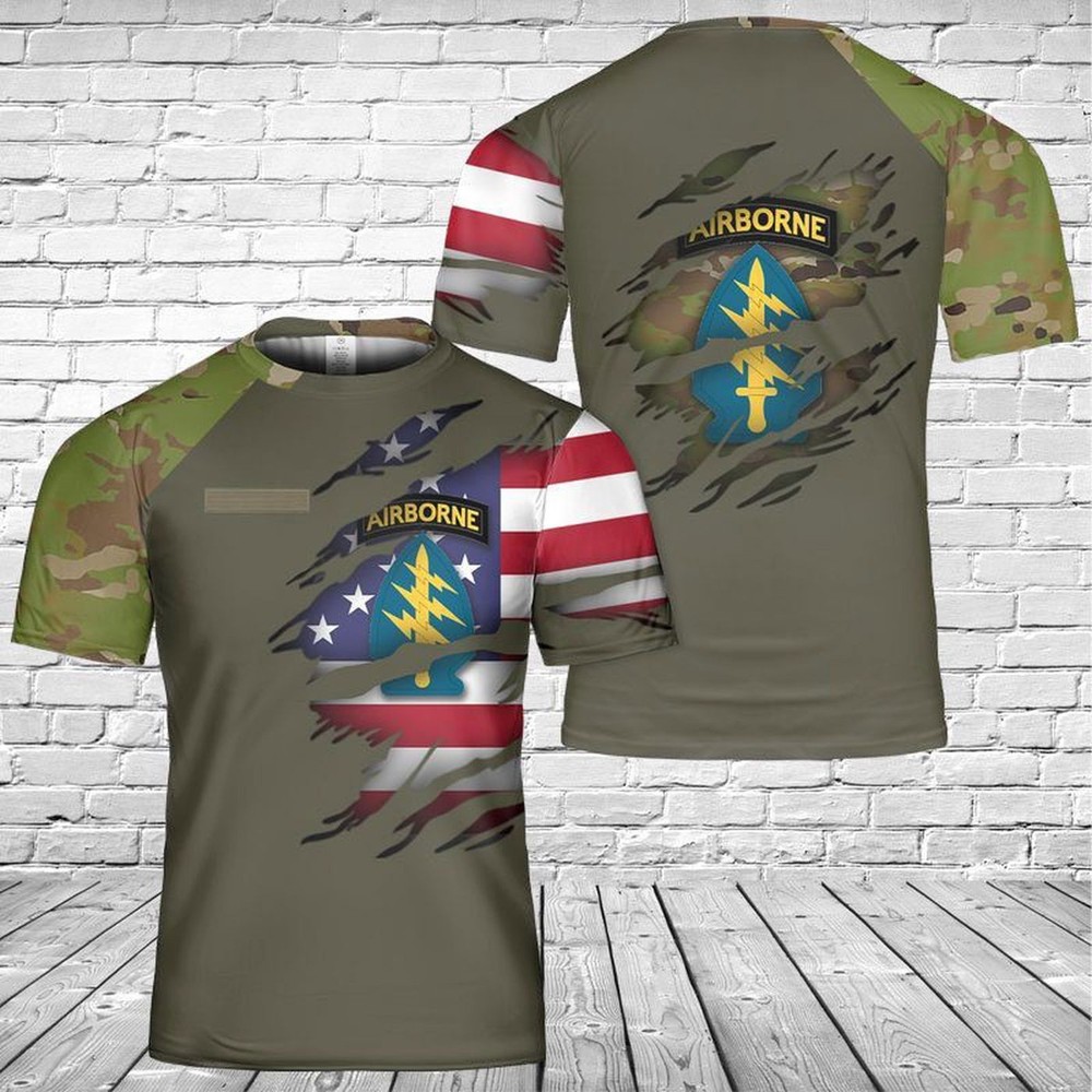 Custom Name US Army 1st Special Forces Command T-Shirt Gift For Dad