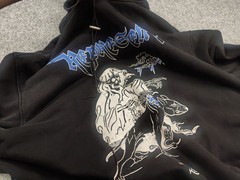 Represent Clo Hard 2 kill Logo Black Faded Color vintage Oversized Pocket hoodie