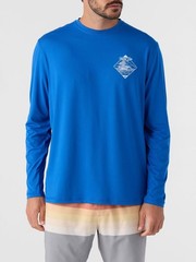 Hang Ten Men’s Tidal Long Sleeve Sun Tee UPF 50+ Soft Feel Stretch Blue Size L