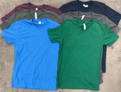 6 Pack 2XL shirt’s 5 Bella Canvas CVC3001 & 1 Blue AllMade, Assortment of Colors