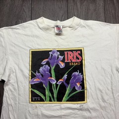 Vintage Cute Iris Flower Comfort Tee Shirt XL Soft Unisex Graphic Top