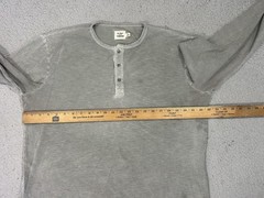 Flint And Tinder Henley Shirt Men XL Gray Waffle Knit Long Sleeve USA Base Layer