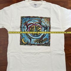 Vintage Human-i-Tees T Shirt World Peace Single Stitch XL White 90s Y2K Original