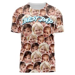 Funny All Over Faces T Shirt For Dad Personalised Photo Gift Men Xmas