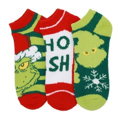 Grinch Chenille Adult Ankle Socks (Pack of 3)