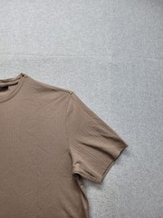 Clairborne Men Shirt XL Brown Crew Neck Short Sleeve Flat Front Casual Tee