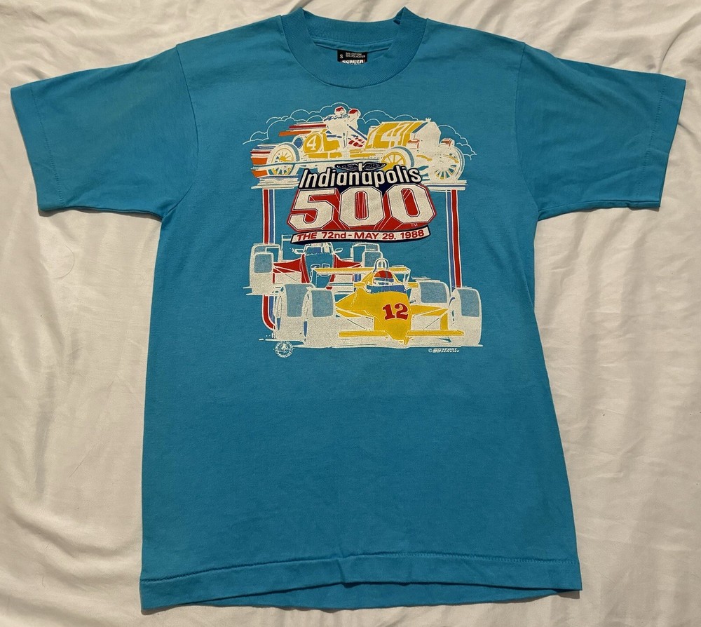 Vintage 1988 1989 72nd & 73rd Indy Indianapolis 500 Sz S T-Shirt Single Stitch