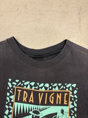 Vintage 90s Tra Vigne Art Deco Men’s T-Shirt Size Medium Black Faded Vtg