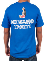 Hinano Classic Logo Blue Two Sided T-shirt- Front & Back Print – New
