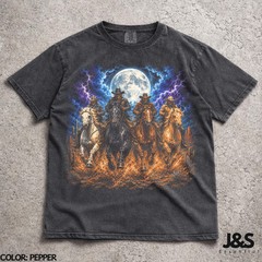 Cowboy Horse Vintage Graphic Comfort Tee Western Rodeo Animal Soft Casual