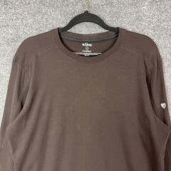 Kuhl Wildfibre Mens Large Brown Long Sleeve 100% Organic Cotton T-Shirt RN