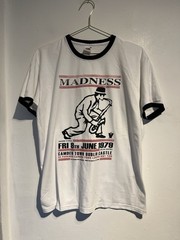 Madness Shirt Large White Ringer 2tone Tour Ska Rock Pop Band Concert Gig