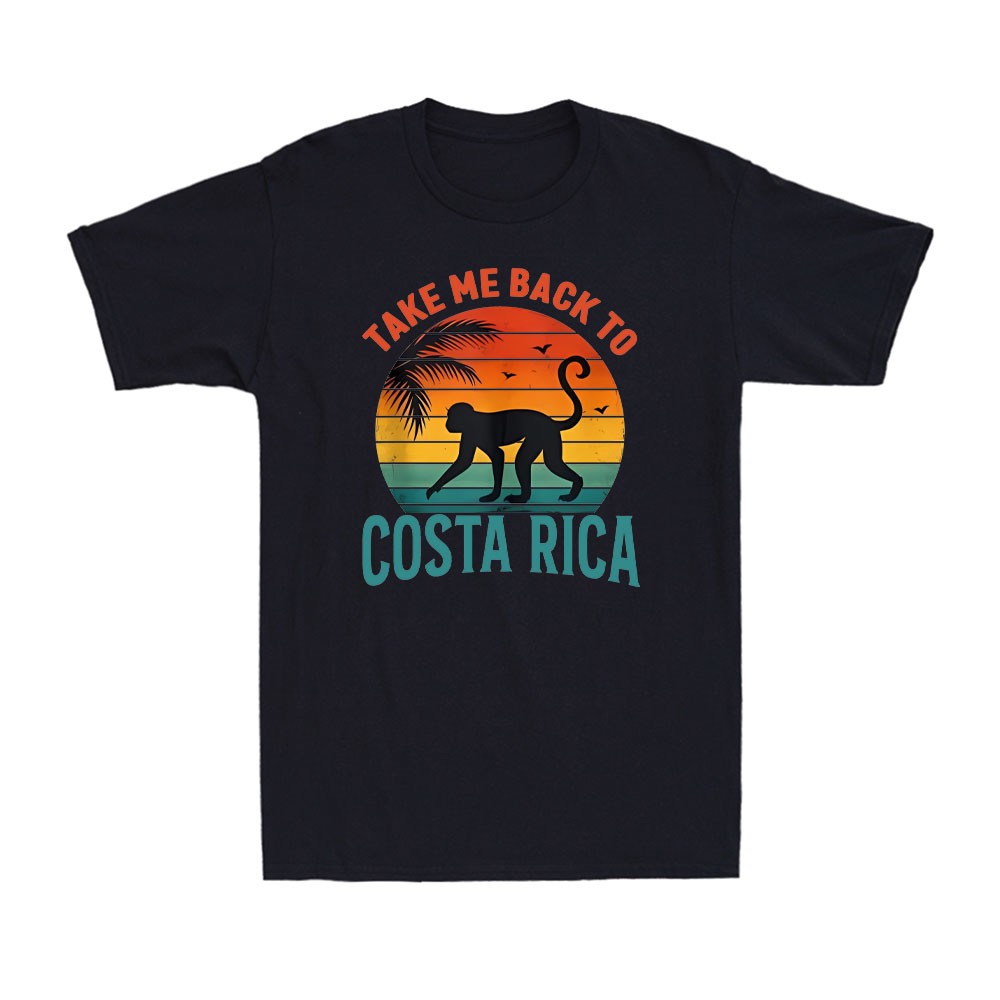 Take Me Back to Costa Rica Monkey Sunset Vintage Men’s T-Shirt