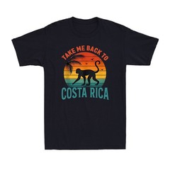 Take Me Back to Costa Rica Monkey Sunset Vintage Men’s T-Shirt