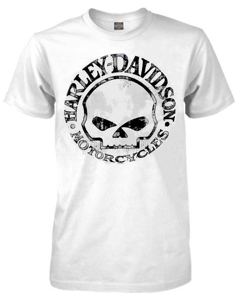Harley-Davidson Men’s T-Shirt, Willie G Skull Short Sleeve Tee, White 30296643