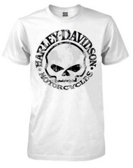 Harley-Davidson Men’s T-Shirt, Willie G Skull Short Sleeve Tee, White 30296643
