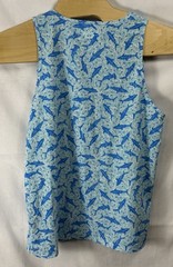 Chubbies Shirt Men Large Blue Shark Print Beach Tank Top Beach Vacation Retro