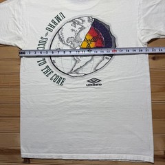 Vintage 90s Umbro Soccer To The Core Globe Sports Graphic T-Shirt USA – Large