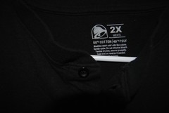 Taco Bell Employee Henley Collar Shirt- Black- Graphics on Both Sides- XXL