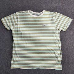 Lost Enterprises T Shirt Men Sz Small Teal Gray Striped Short Sleeve Surf Skate