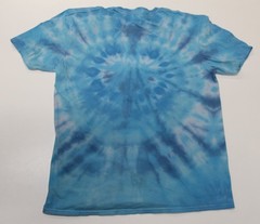Tie Dye T-Shirt Adult L Blue Sad Axolotl Gildan Softstyle Cotton Short Sleeve