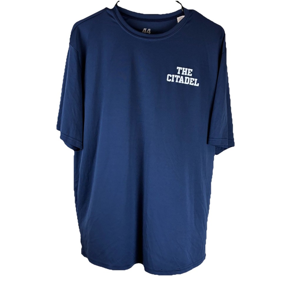 The Citadel Navy Blue Tee A4 Brand Lightweight Stretch Polyester Size Large