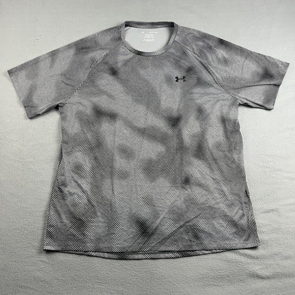 Under Armour Tech 2.0 Lino Print Performance T-Shirt Black White Men’s XXL