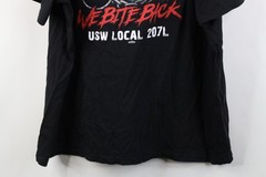 Y2K Mens 2XL Faded USW Local 207L United Steelworkers Union Dawg T-Shirt Black