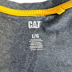 CAT Caterpillar Long Sleeve Shirt Gray Size Large L/G Workwear Logo Tee (B007)