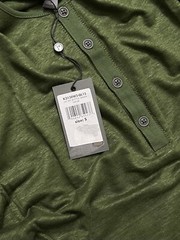 John Varvatos Collection Luxury Henley – Mercerized Linen – Raw Edges – Vtg 2020