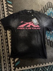 Hellstar Men’s Black Graphic Logo Short Sleeve Tee Size L Double-Sided