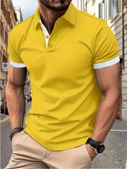 Men’s Breathable Summer Stripe Polo Shirt Stylish Lightweight Casual Top Wear