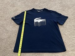 Lacoste Blue Large T Shirt 3D-Printed Graphic Crocodile Logo