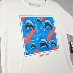 JAWS Shirt Mens Extra Large XL WHITE NEFF Casual Movie Poster Shark Horror NWT