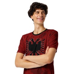 Albanian Eagle All-Over Print T-Shirt, Flag Of Albania AOP Shirt