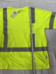 Lot 2 Short Sleeve GSS Hi Visibility Workwear Shirt Neon Yellow XXL Pocket