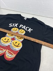 Joe Boxer Men’s XL Six Pack Novelty T Shirt Smiling Cans Humorous Joe Six Pack