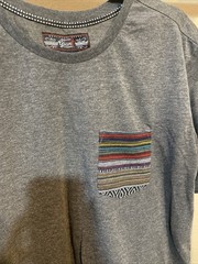 Beautiful Giant Garments Men’s Shirt Size Large Grey With Tribal Pocket