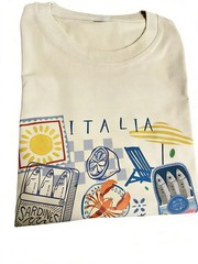 Capri Italia Graphic T-shirt Retro Funny Seafood Vacation Shirt Short Sleeve